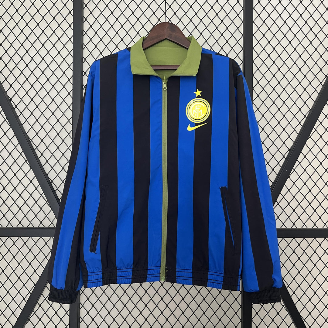 Inter Milan Reversible Windbreaker Jacket - Moss Green/Blue