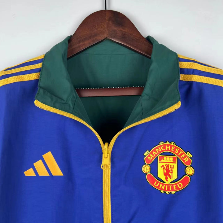 Manchester United Reversible Windbreaker Jacket - Green/Blue