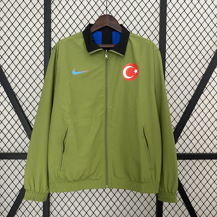 Denmark Reversible Windbreaker Jacket - Moss Green/Blue