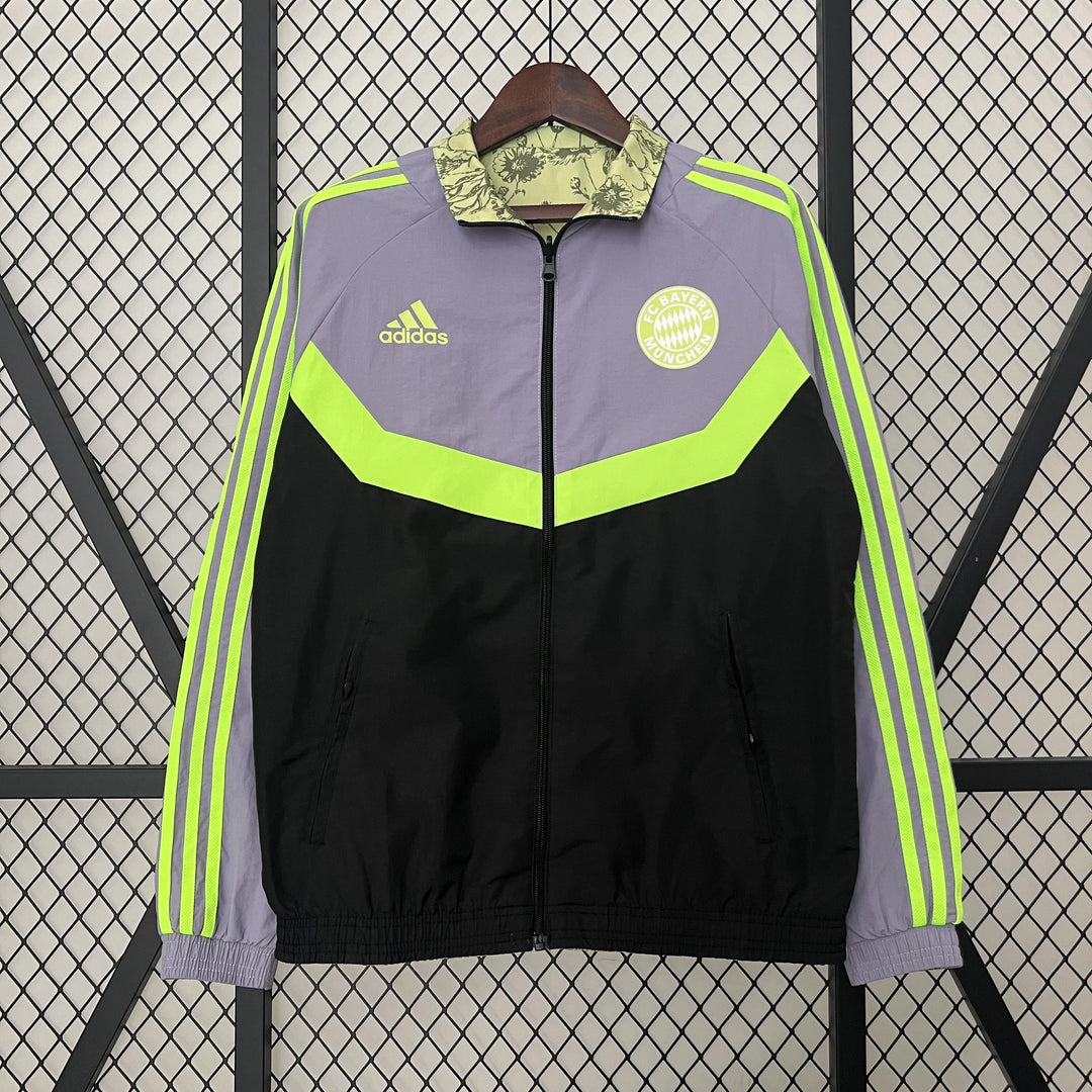 Bayern Munich Reversible Windbreaker Jacket - Black/Light Yellow