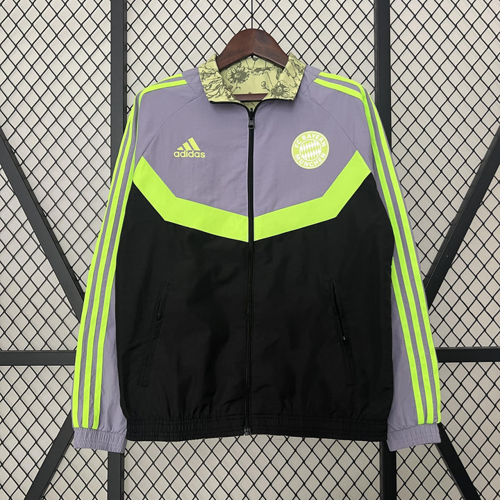Bayern Munich Reversible Windbreaker Jacket - Black/Light Yellow