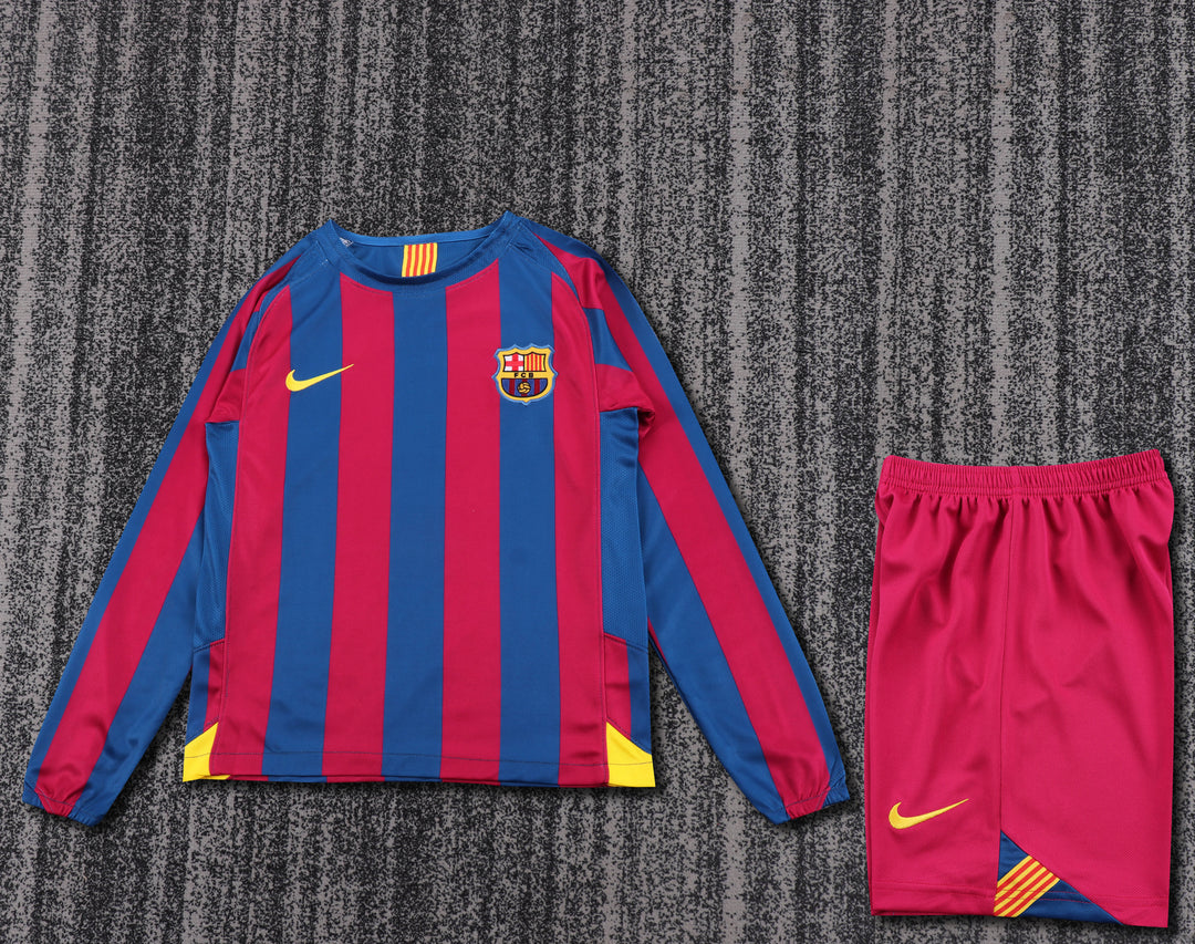 Barcelona 05/06 Children's Home Retro Set - Long Sleeve
