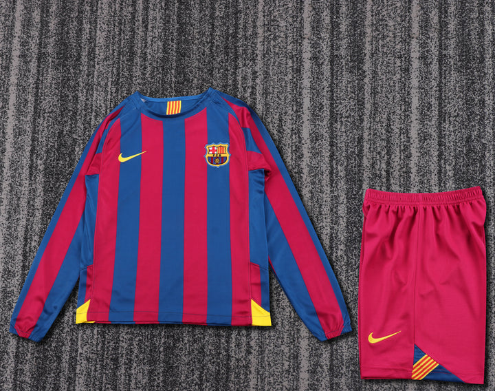 Barcelona 05/06 Children's Home Retro Set - Long Sleeve