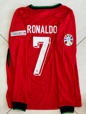 Portugal 2024/25 Home Shirt Long Sleeve - Ronaldo #7 (+Patches)