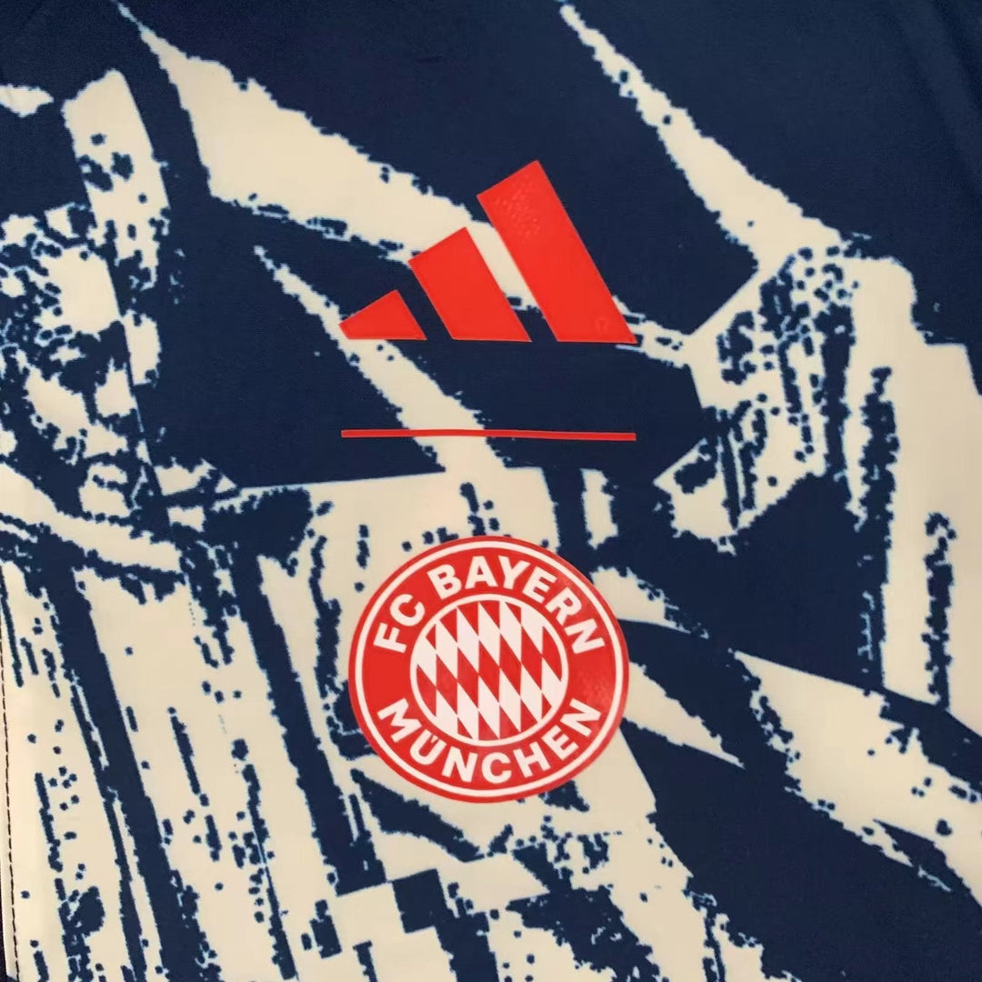 Bayern Munich Reversible Windbreaker Jacket - Navy Blue/Off-White