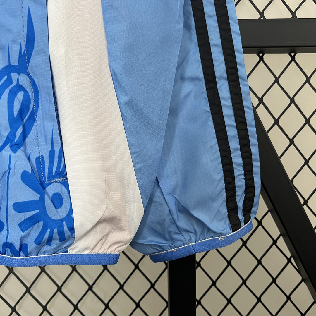 Manchester United Reversible Windbreaker Jacket - Light Blue/Beige