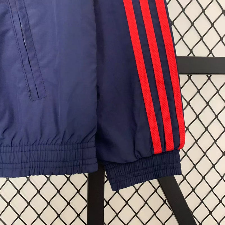 Bayern Munich Reversible Windbreaker Jacket - Navy Blue/Off-White