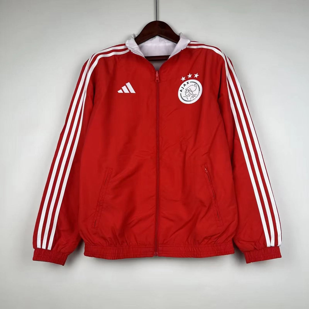 Ajax Reversible Windbreaker Jacket - Red/White