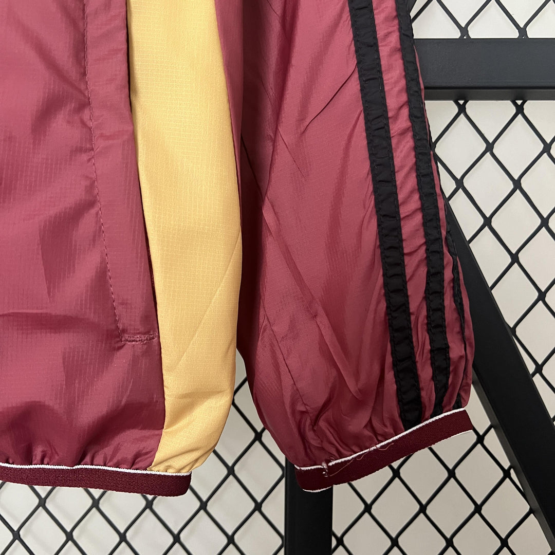Belgium Reversible Windbreaker Jacket - Burgundy/Off-White