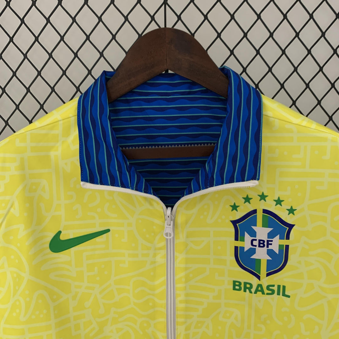 Brazil Reversible Windbreaker Jacket - Yellow/Blue