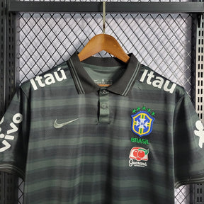 Nike Brazil Striped 21/22 Polo Shirt - Black