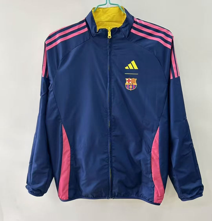 Barcelona Windbreaker Jacket - Navy Blue/Pink