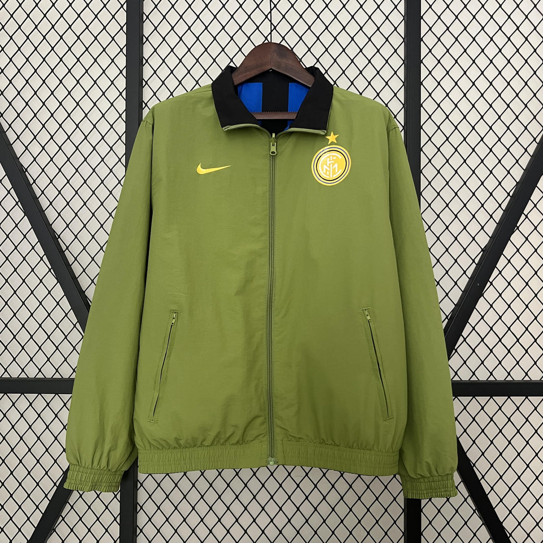 Inter Milan Reversible Windbreaker Jacket - Moss Green/Blue