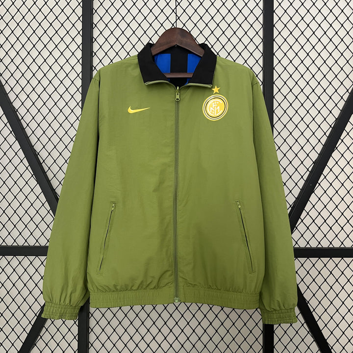 Inter Milan Reversible Windbreaker Jacket - Moss Green/Blue