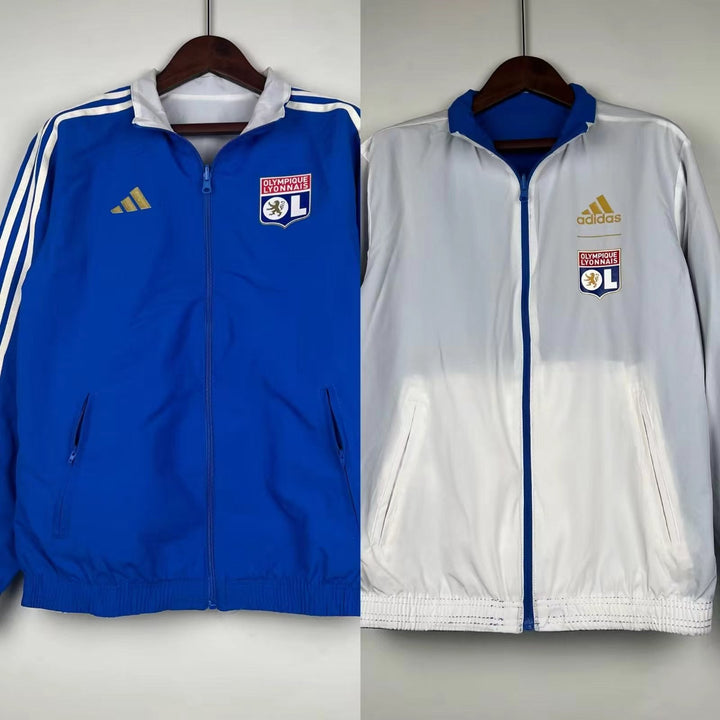 Lyon Reversible Windbreaker Jacket - Dark Blue/White