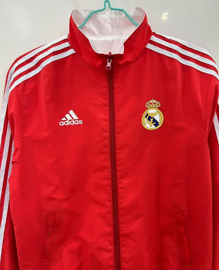 Real Madrid Reversible Windbreaker Jacket - Red/White