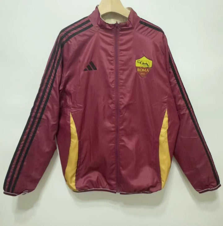 Roma Windbreaker Jacket - Burgundy/Beige