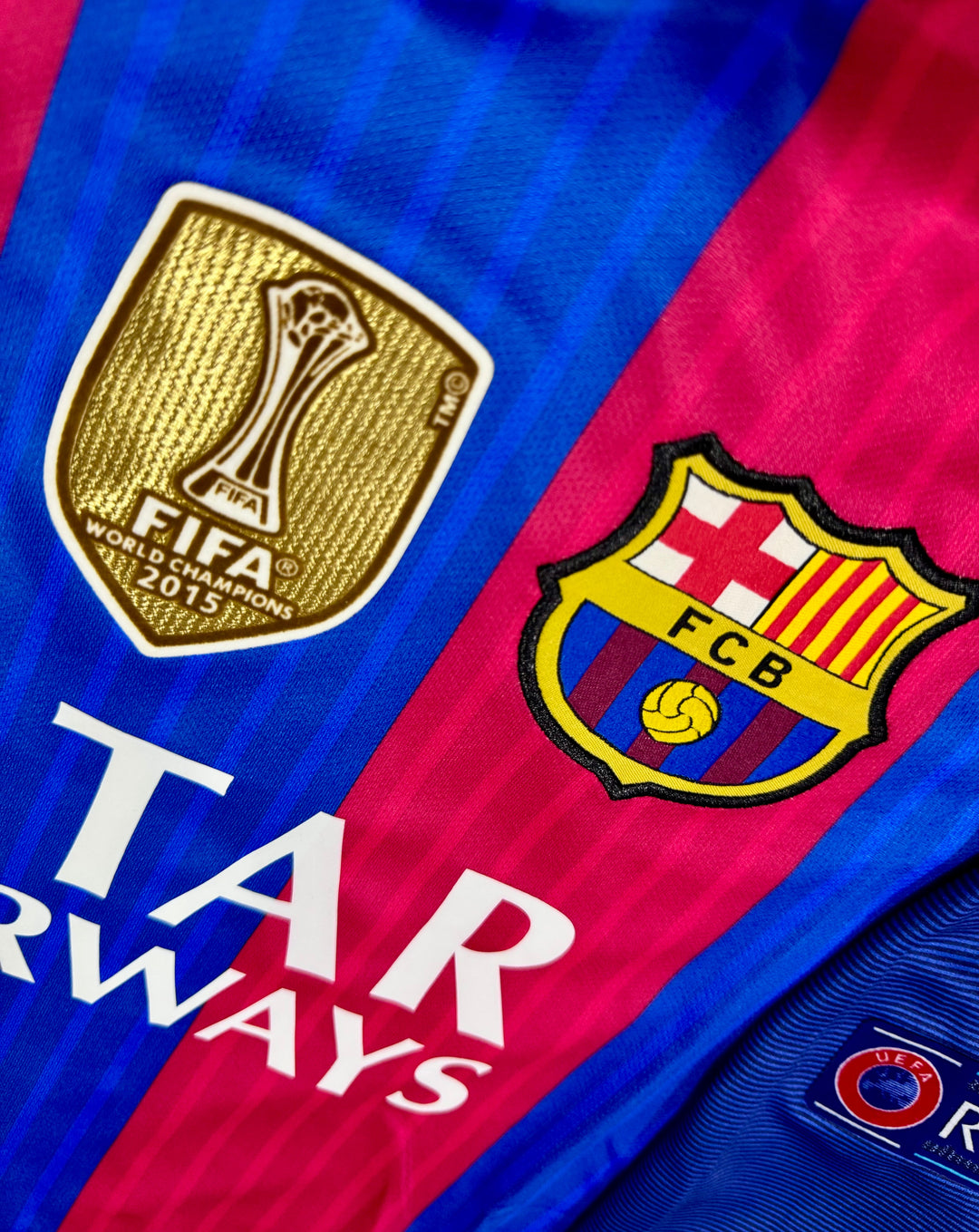 Barcelona 2016/17 Home Retro Shirt (+Patches) - Long Sleeve