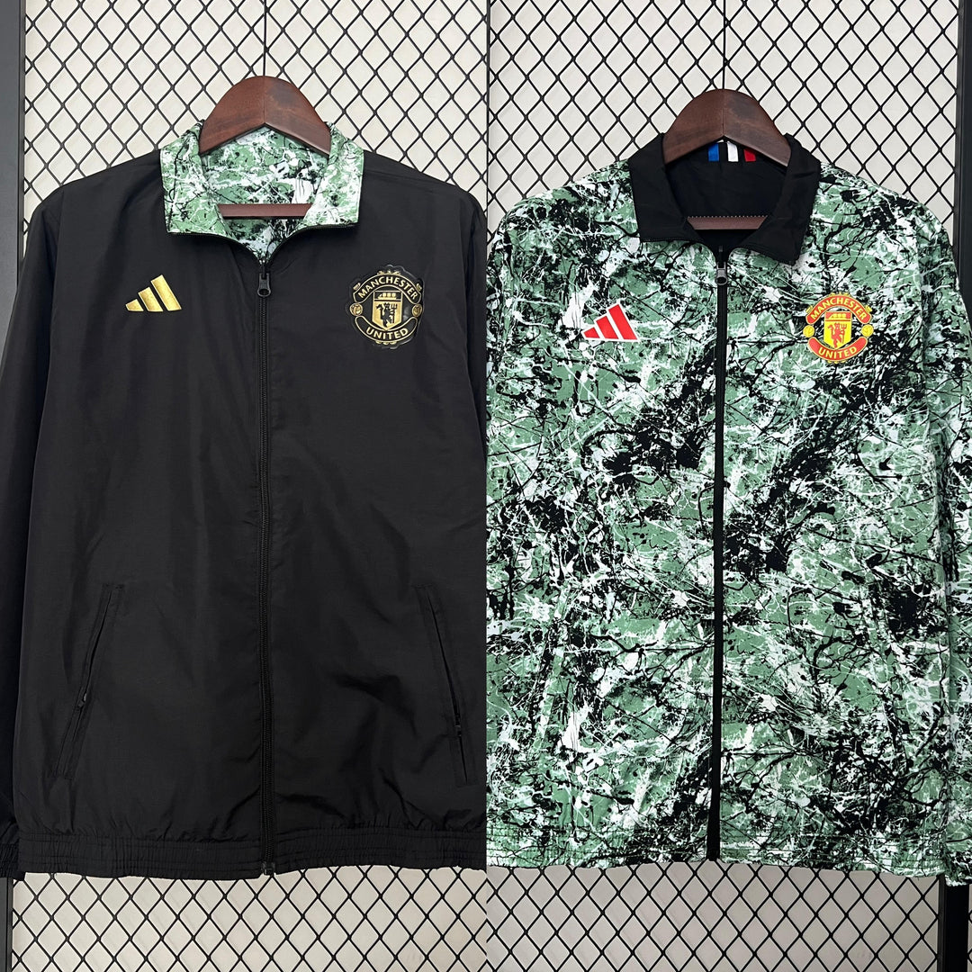 Manchester United Reversible Windbreaker Jacket - Black/Green