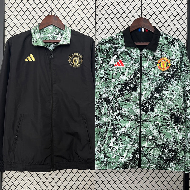 Manchester United Reversible Windbreaker Jacket - Black/Green