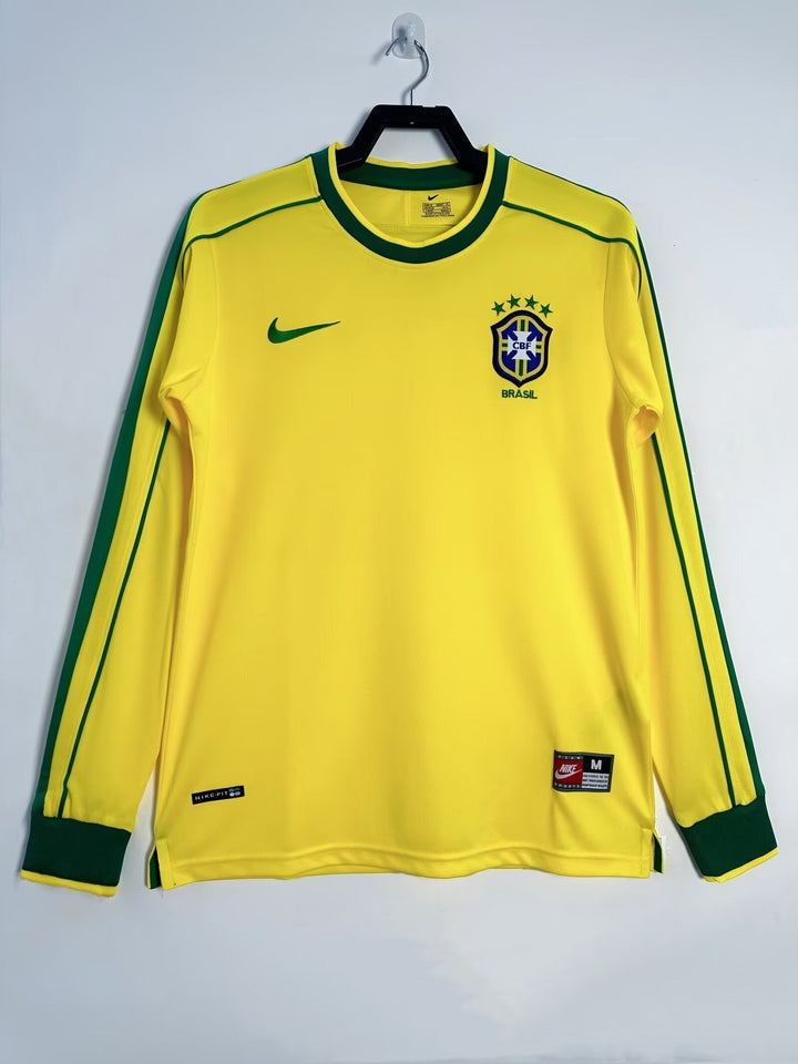 Brazil 1998 Home Retro Shirt - Long Sleeve