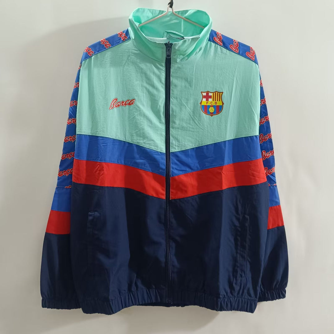 Barcelona Windbreaker Jacket - Navy Blue/Turquoise