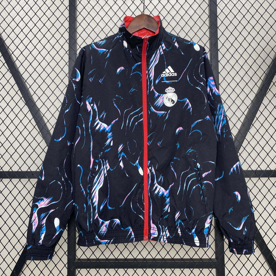 Real Madrid Reversible Windbreaker Jacket - Black/Red