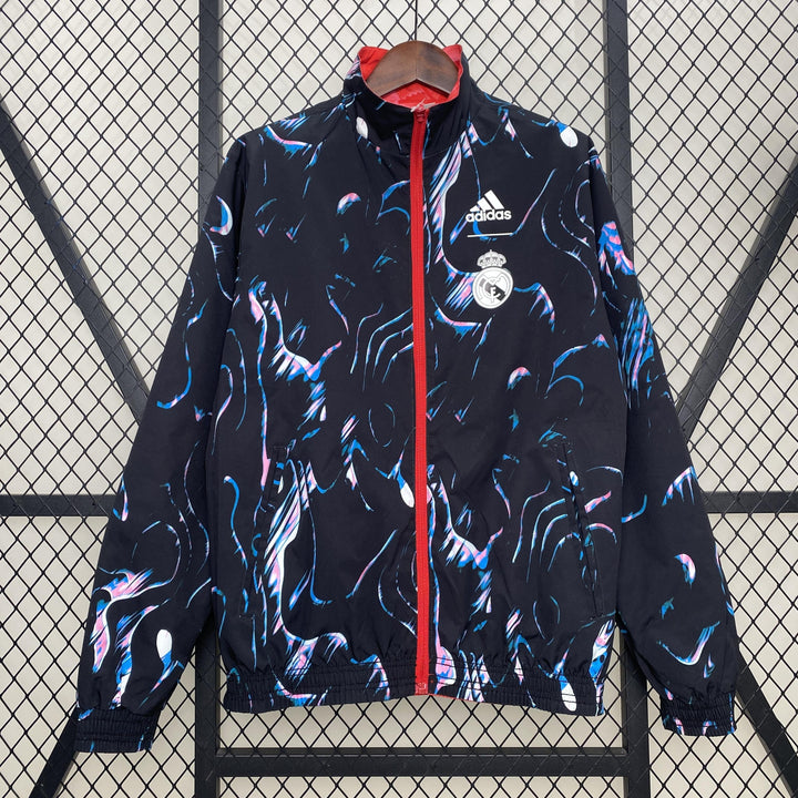 Real Madrid Reversible Windbreaker Jacket - Black/Red