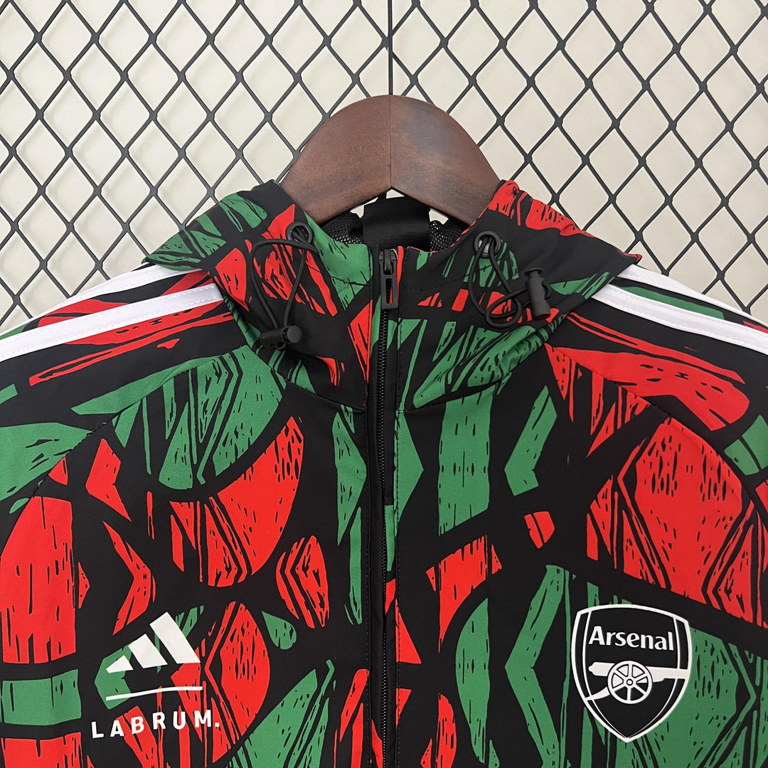 Arsenal 2024/25 Windbreaker Jacket - Red/Green