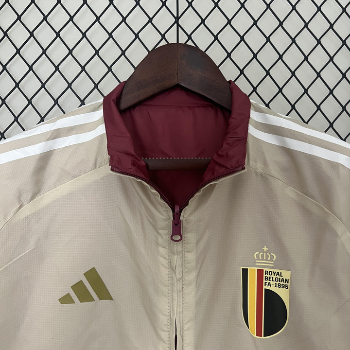 Belgium Reversible Windbreaker Jacket - Burgundy/Off-White