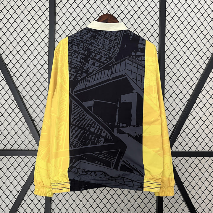 Borussia Dortmund Reversible Windbreaker Jacket - Off-White/Black