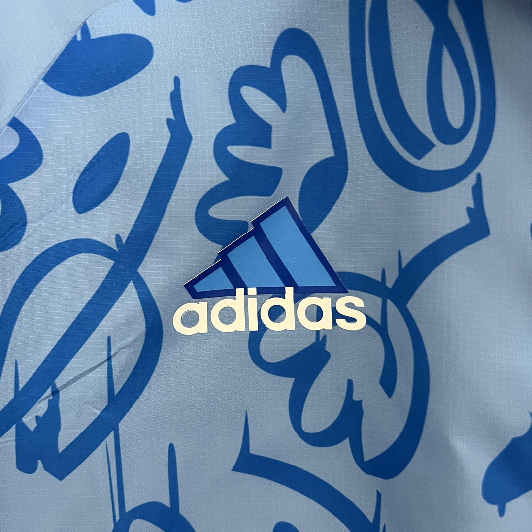 Manchester United Reversible Windbreaker Jacket - Light Blue/Beige