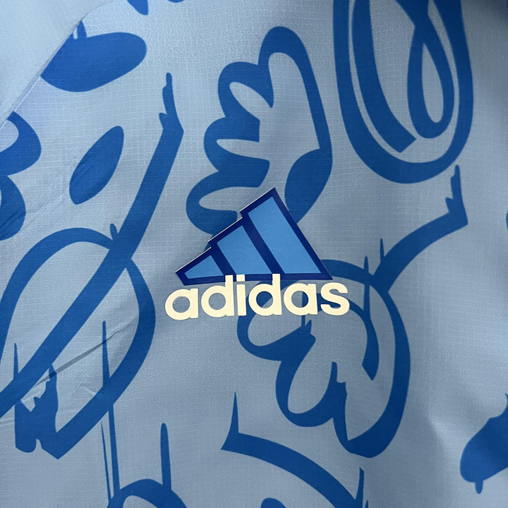 Manchester United Reversible Windbreaker Jacket - Light Blue/Beige
