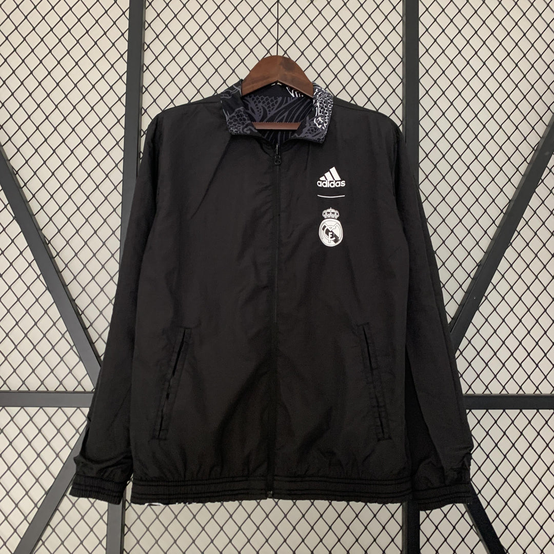 Real Madrid Reversible Windbreaker Jacket - Black