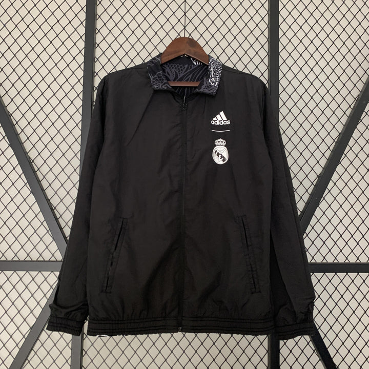 Real Madrid Reversible Windbreaker Jacket - Black