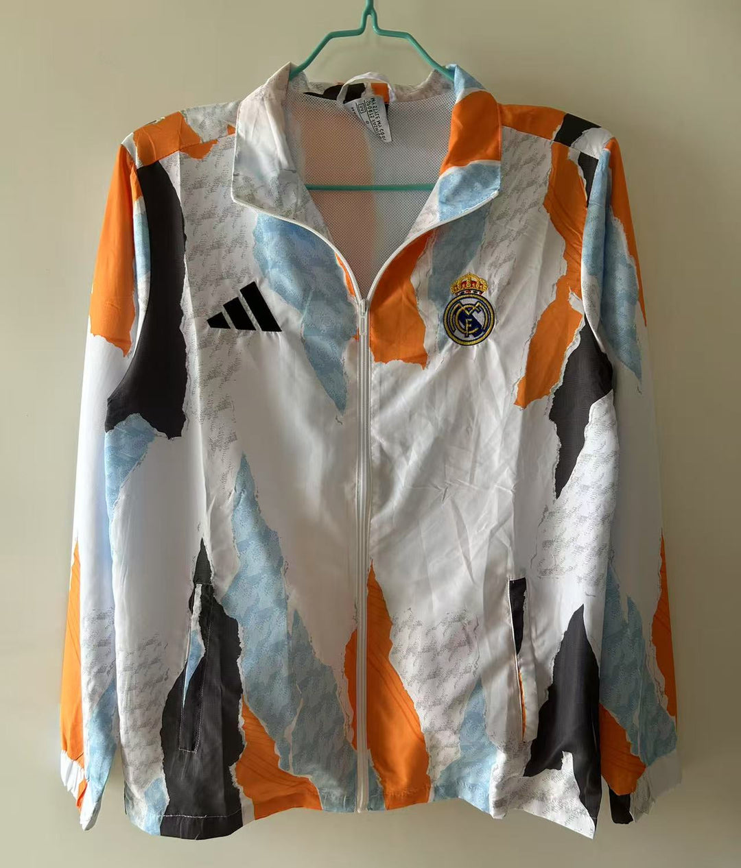 Real Madrid Windbreaker Jacket - White/Orange