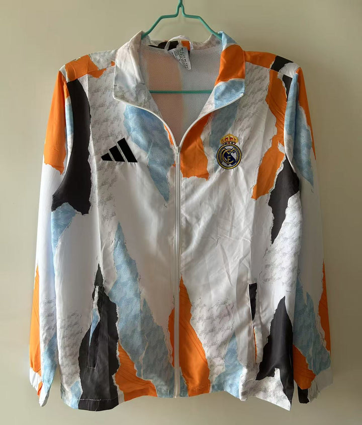 Real Madrid Windbreaker Jacket - White/Orange
