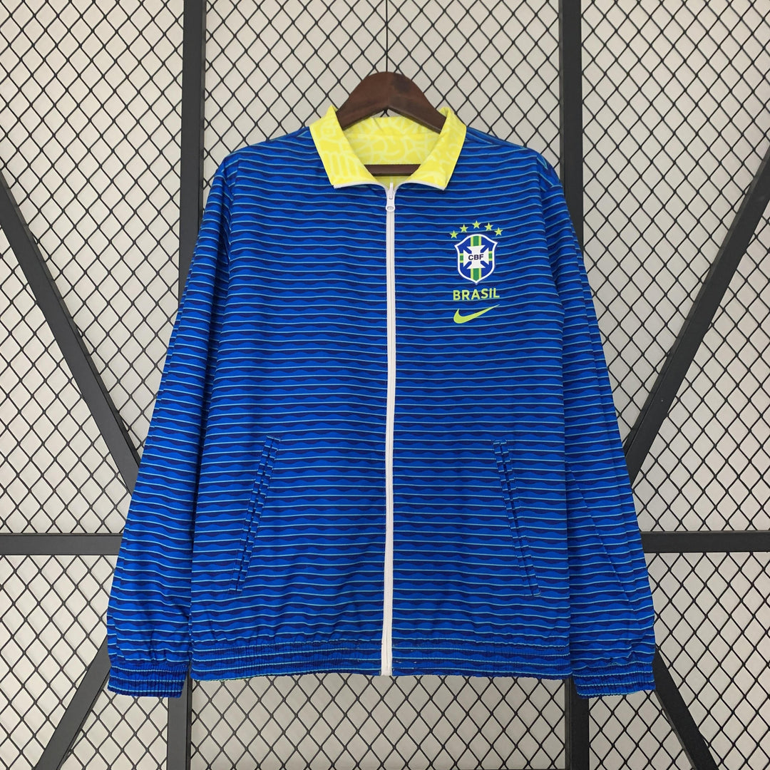 Brazil Reversible Windbreaker Jacket - Yellow/Blue