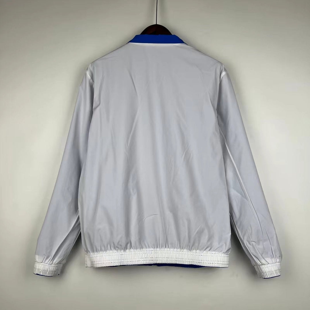 Lyon Reversible Windbreaker Jacket - Dark Blue/White