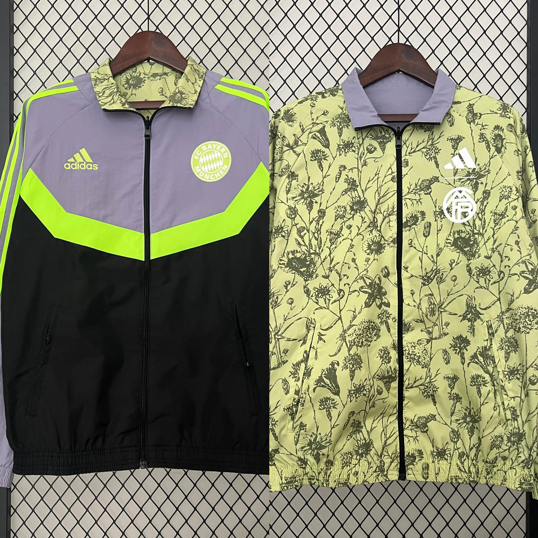 Bayern Munich Reversible Windbreaker Jacket - Black/Light Yellow