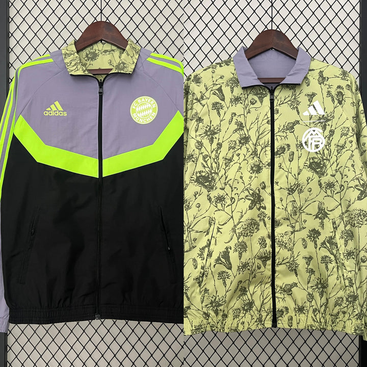 Bayern Munich Reversible Windbreaker Jacket - Black/Light Yellow