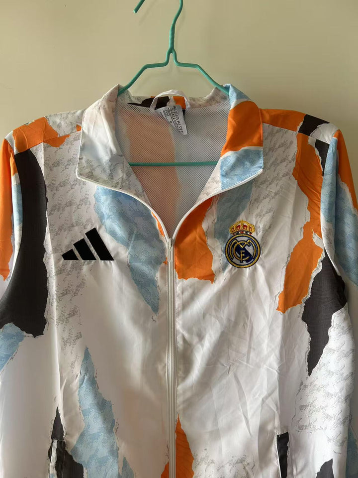 Real Madrid Windbreaker Jacket - White/Orange