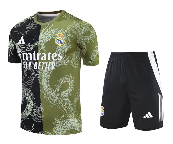 Real Madrid 2025/26 Training Kit - Black/Moss Green