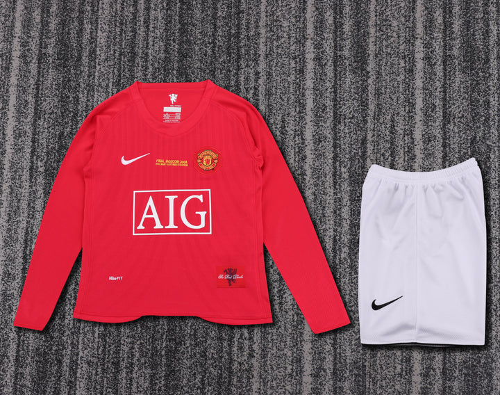 Manchester United 07/08 Children's Home Retro Set - Long Sleeve
