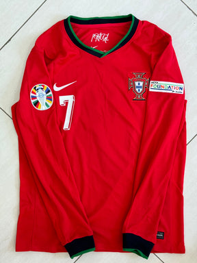 Portugal 2024/25 Home Shirt Long Sleeve - Ronaldo #7 (+Patches)