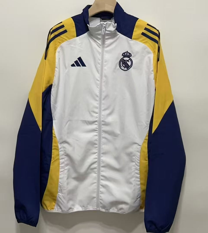 Real Madrid Windbreaker Jacket - White/Yellow
