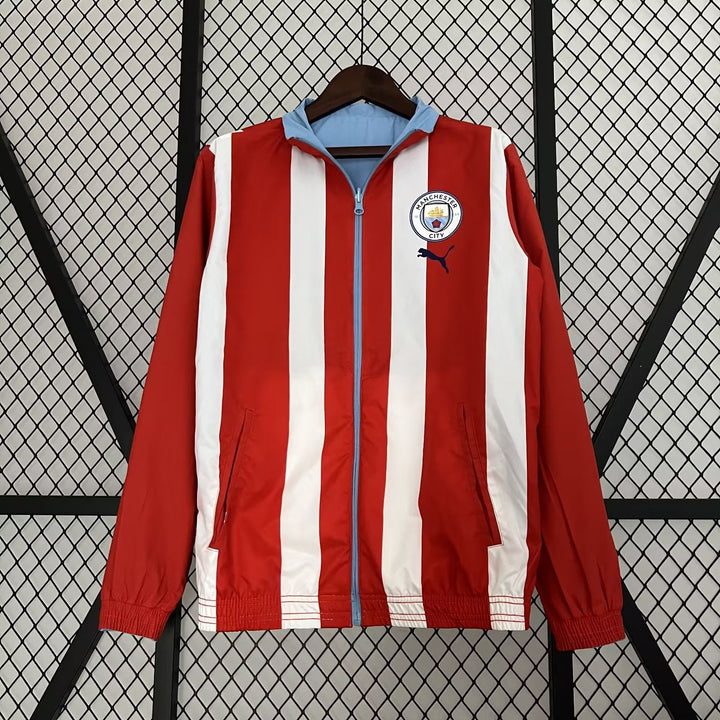 Manchester City Reversible Windbreaker Jacket - Red/Light Blue