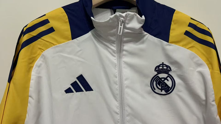 Real Madrid Windbreaker Jacket - White/Yellow