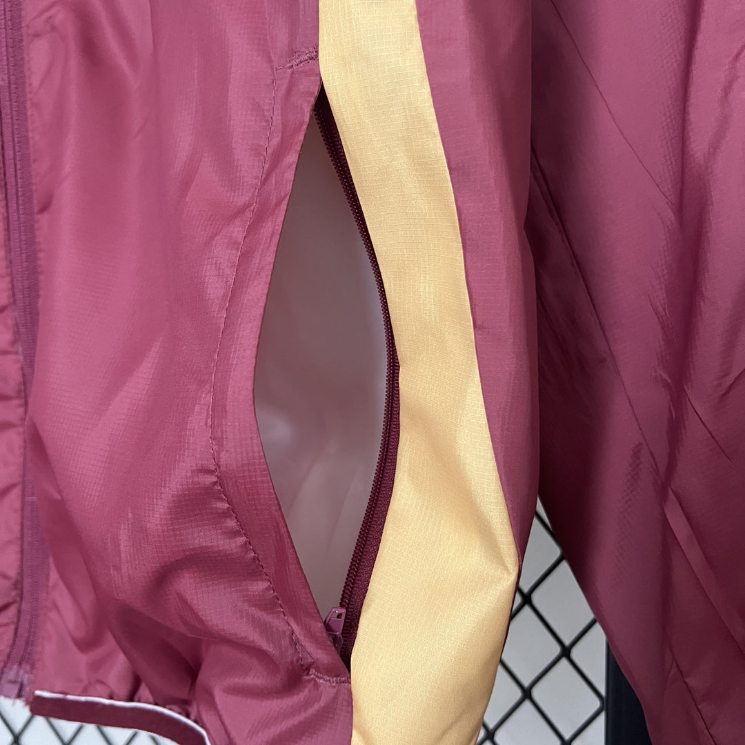 Belgium Reversible Windbreaker Jacket - Burgundy/Off-White