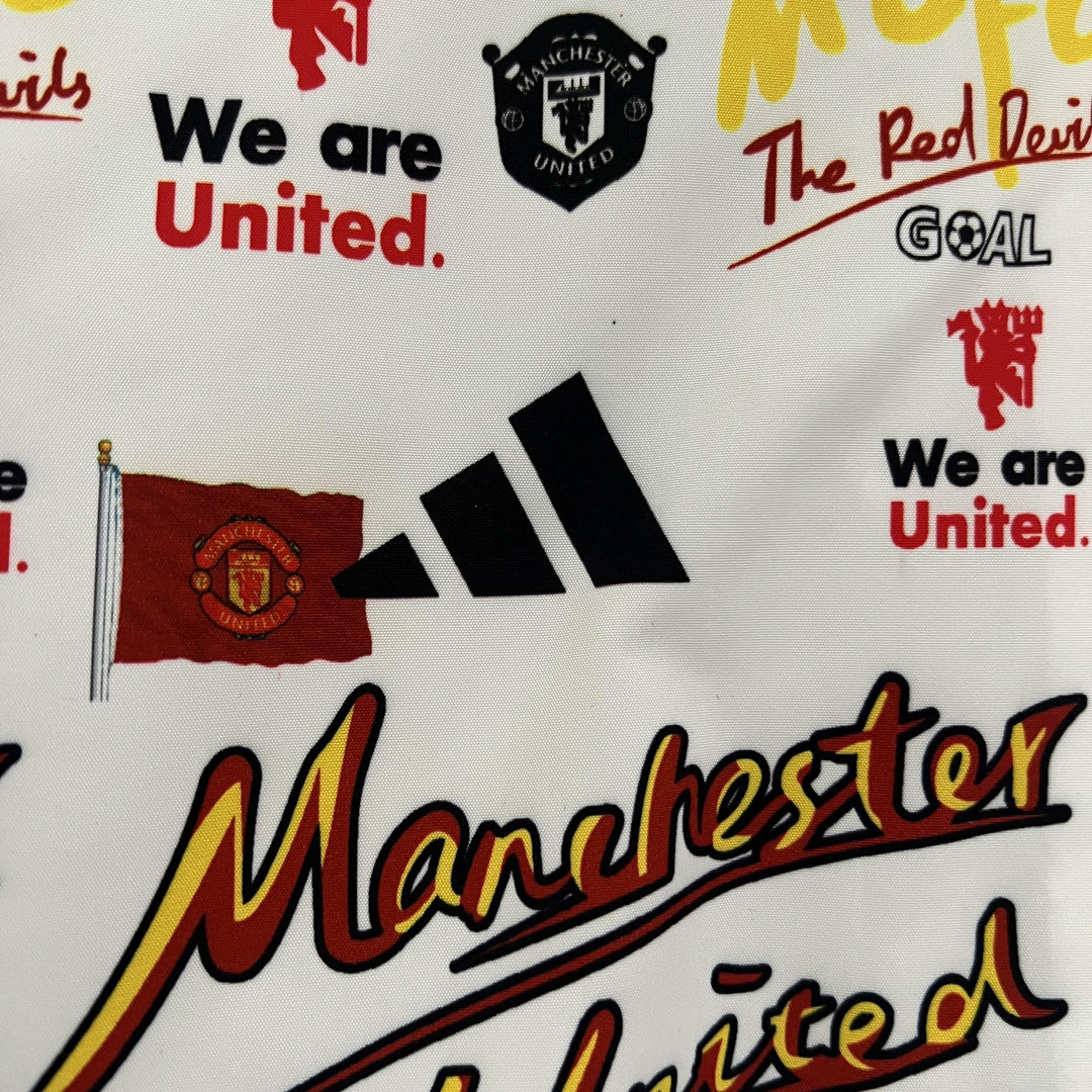 Manchester United Reversible Windbreaker Jacket - White/Black